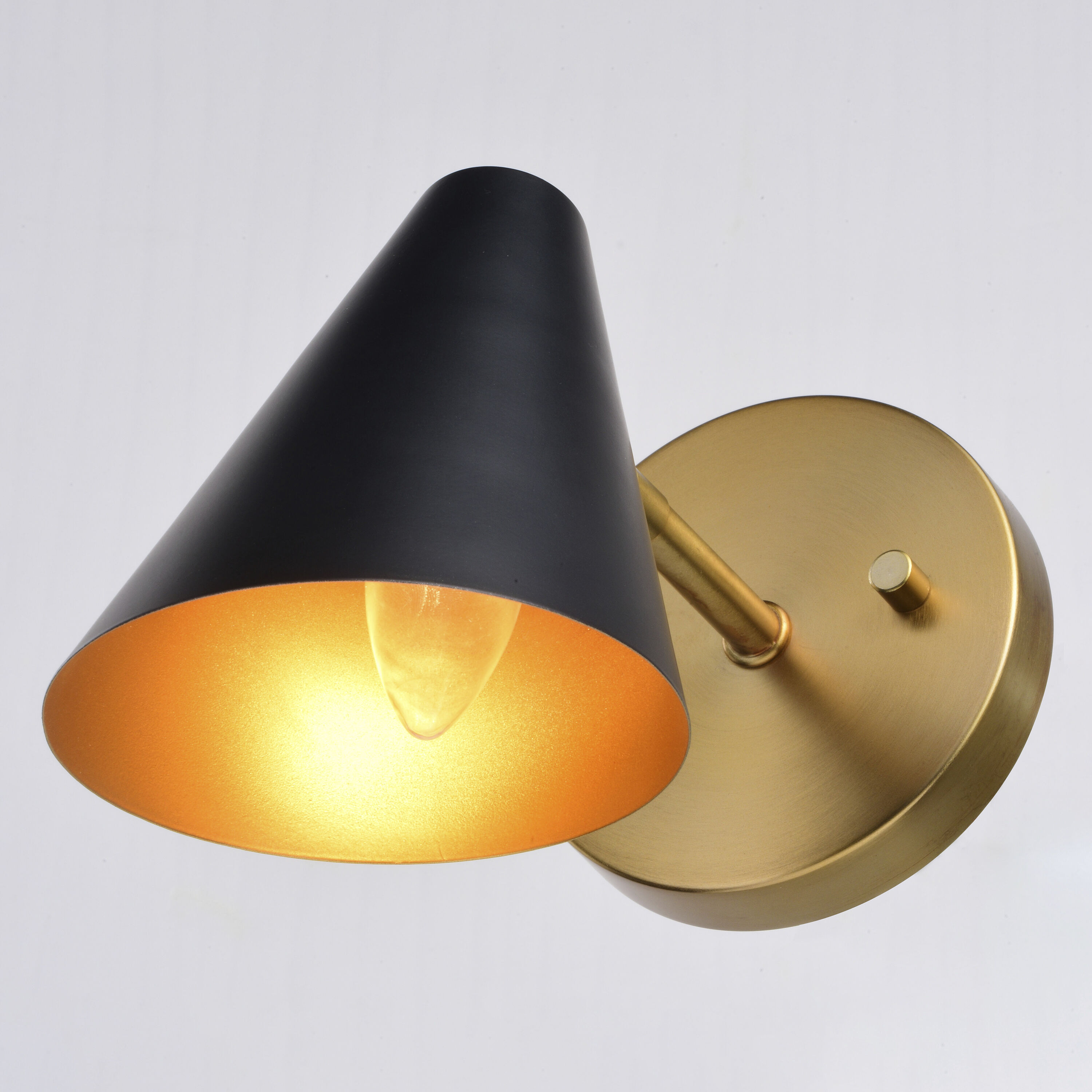 Pryce LED 4.75 inch Matte Black and Satin Brass Wall Light