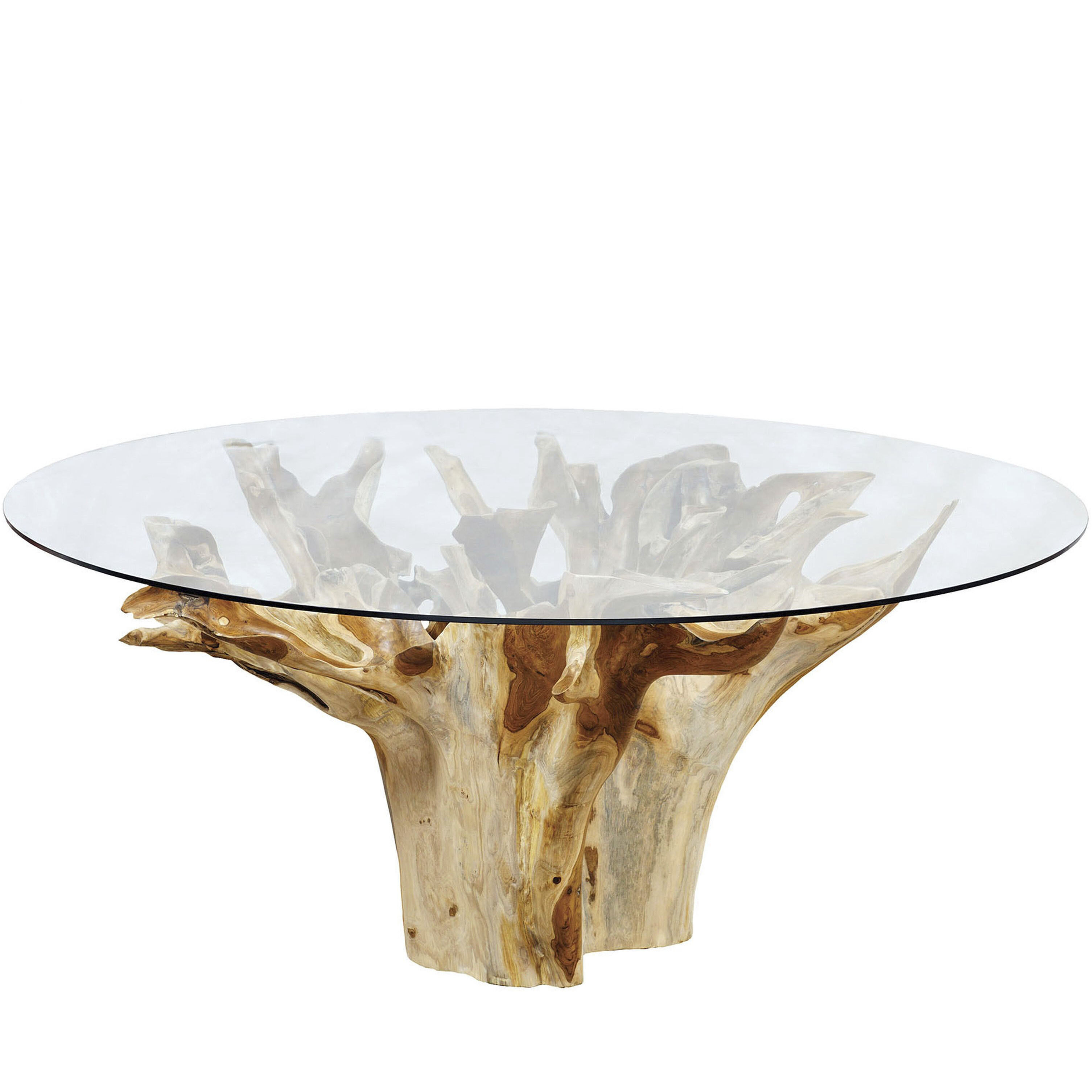 New Orleans 72 X 72 inch Natural with Clear Dining Table