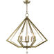 Diamond 8 Light 28 inch Antique Brass Chandelier Ceiling Light