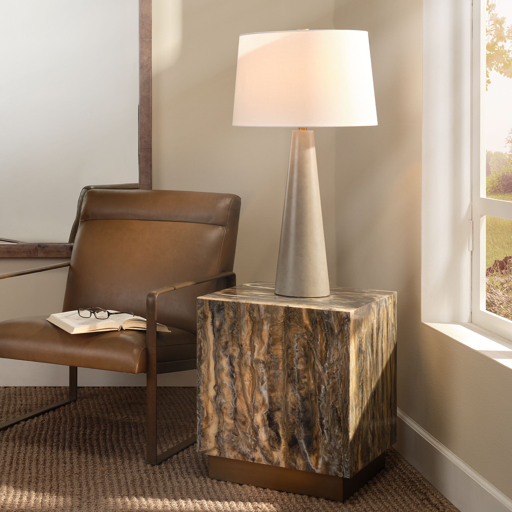 Alps 31.5 inch 100 watt Warm Grey Table Lamp Portable Light, Inline