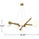 Lily 4 Light 26.26 inch Brushed Brass Bathroom Vanity Wall Light