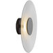 Cruz LED 15 inch Metal - Black and White ADA Wall Sconce Wall Light in Spun Aluminum Shade