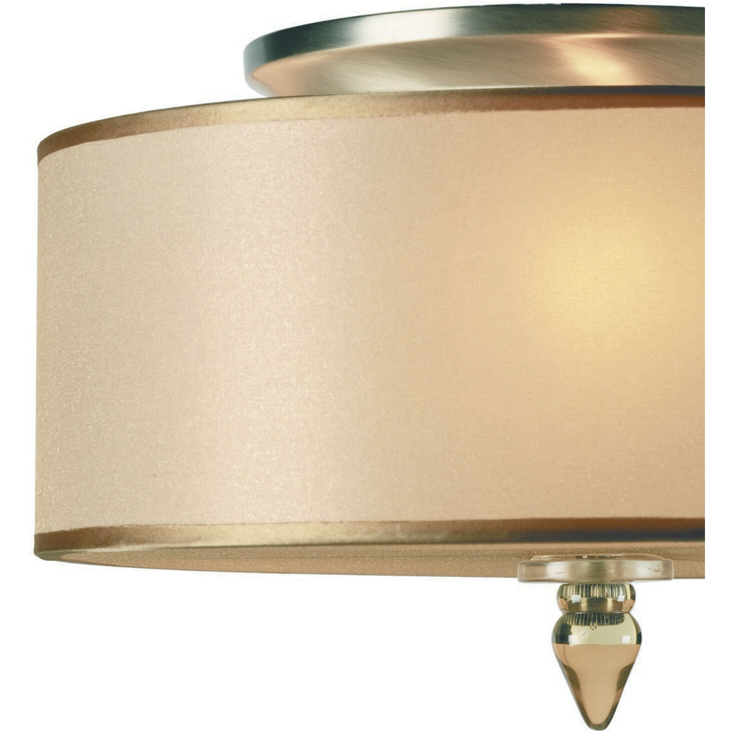 Luxo 3 Light 14 inch Antique Brass Semi Flush Ceiling Light