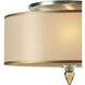 Luxo 3 Light 14 inch Antique Brass Semi Flush Ceiling Light