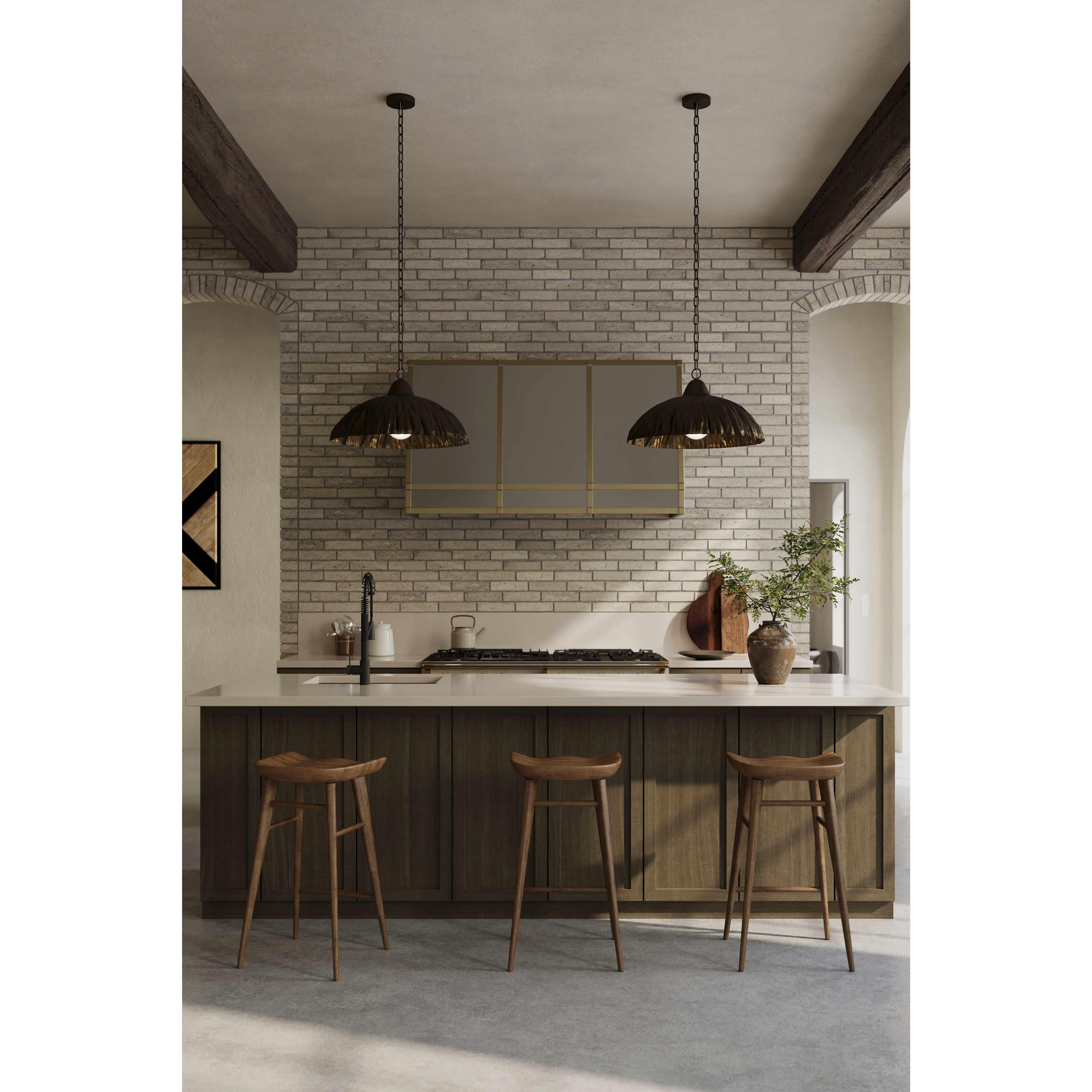 Zinnia 1 Light 24 inch Antique Brass Pendant Ceiling Light