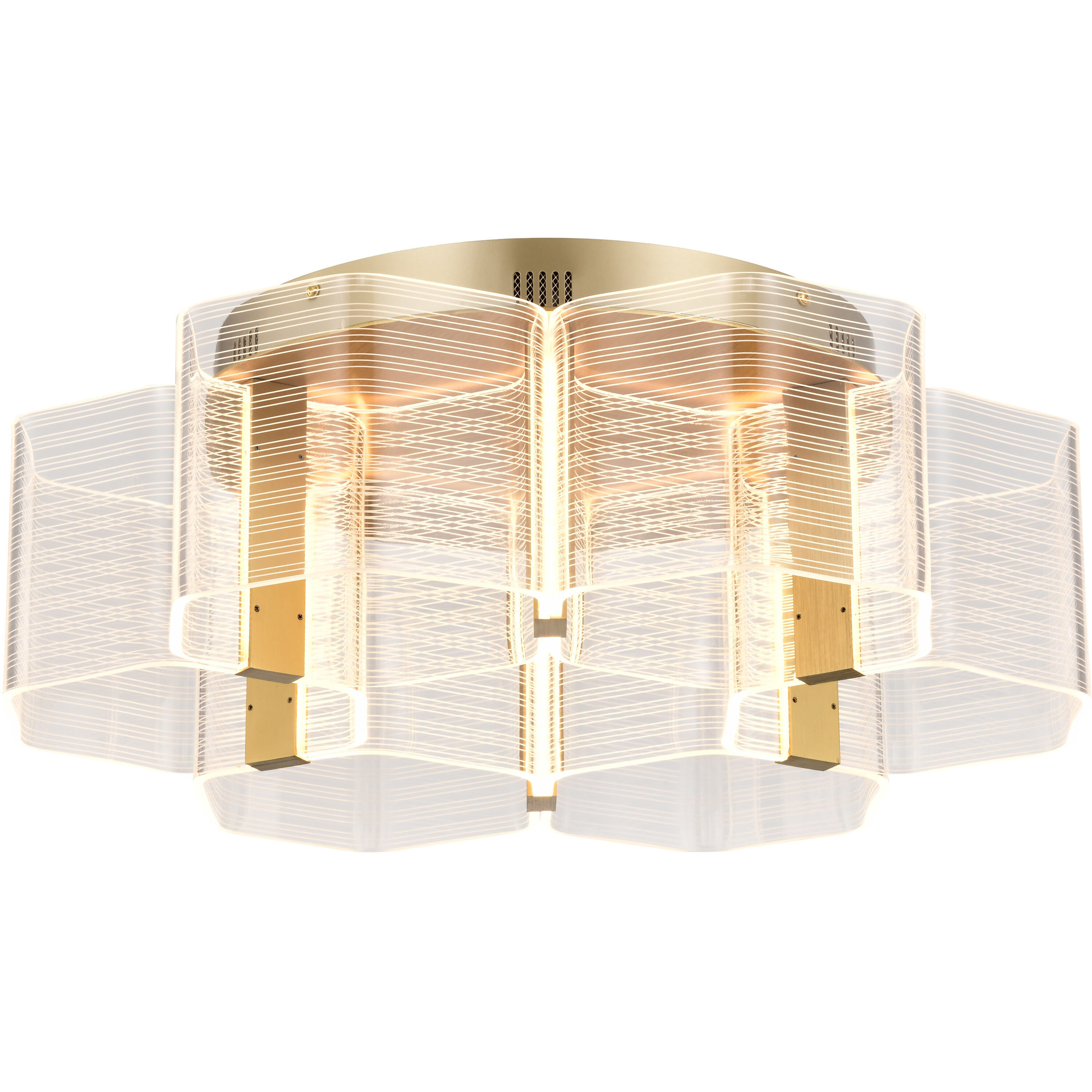 Kenzo LED 20.5 inch Polished Anodized Bronze Flush Mount Ceiling Light