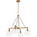 Sommersby 4 Light 30 inch Legacy Brass and Matte Coal Chandelier Ceiling Light