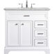 Americana 36 X 35 inch White with Carrara White Marble Vanity Set
