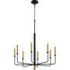 Apollo 8 Light 27 inch Noir/Aged Brass Chandelier Ceiling Light