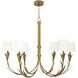 River Reed 6 Light 41 inch Gold Chandelier Ceiling Light, Small