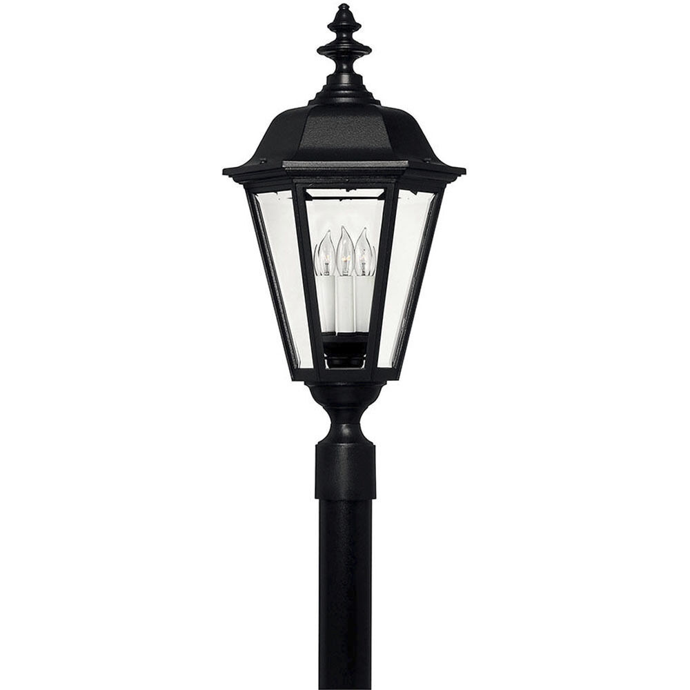 Estate Series Manor House 4 Light 27.5 inch Black Outdoor Post Mount Lantern