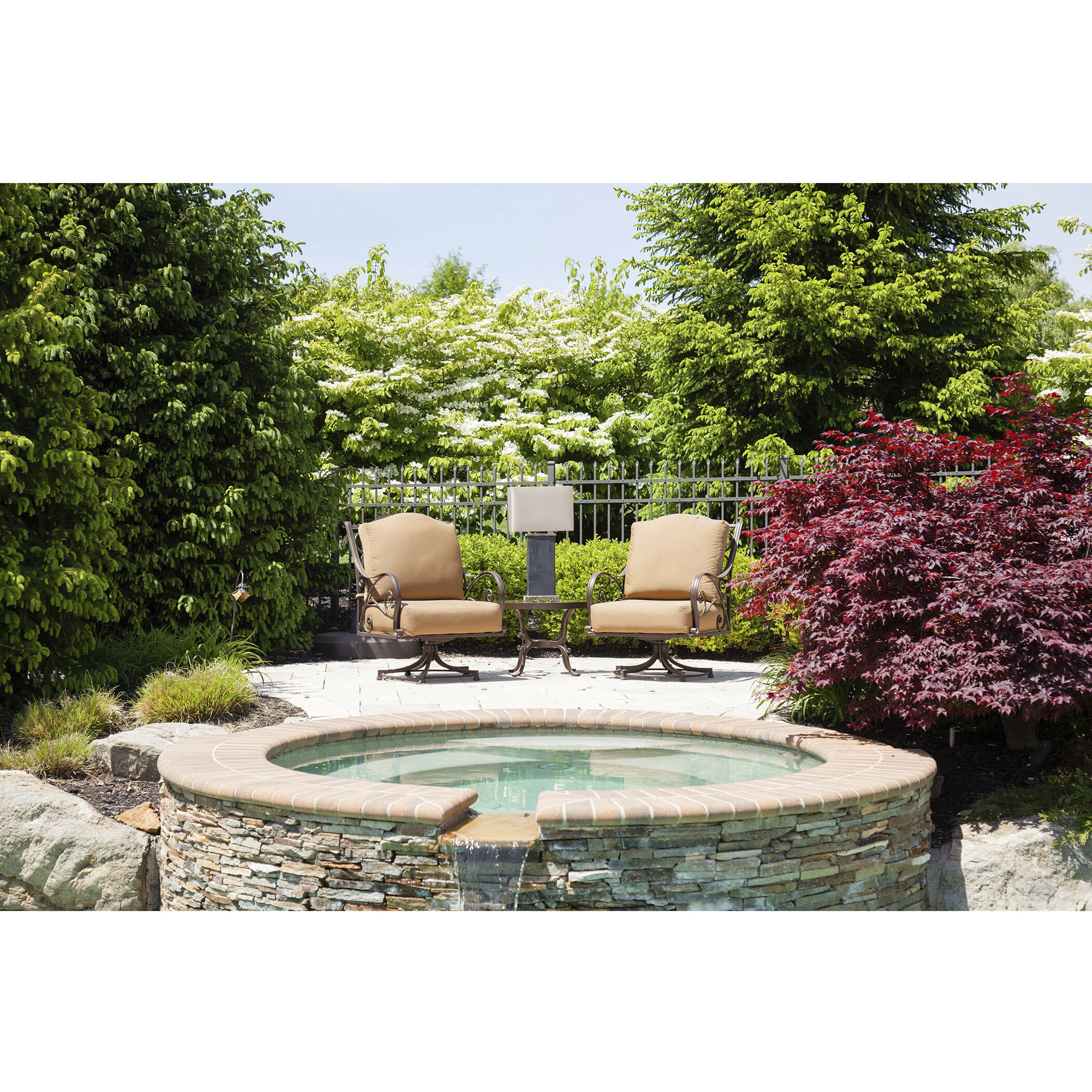 Elliot Bay 28 inch 100 watt Gray with Stone Outdoor Table Lamp