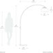 Half Dome 92 inch 14 watt Satin Nickel and Black Arc Floor Lamp Portable Light in Satin Nickel Steel