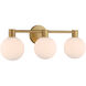 Fenton 3 Light 24 inch Legacy Brass Vanity Light Wall Light