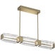 Ledgestone LED Novel Brass Linear Pendant Ceiling Light in 3000K LED, Dining