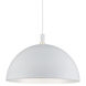 Archibald Pendant Ceiling Light in White with Gold Detail