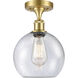Athens 1 Light 8 inch Satin Gold Semi-Flush Mount Ceiling Light