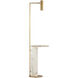 Kelly Wearstler Alma 54 inch 4.5 watt Antique-Burnished Brass and White Marble Tray Table Floor Lamp Portable Light