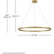 Kenna LED 33 inch Lacquered Brass Chandelier Ceiling Light