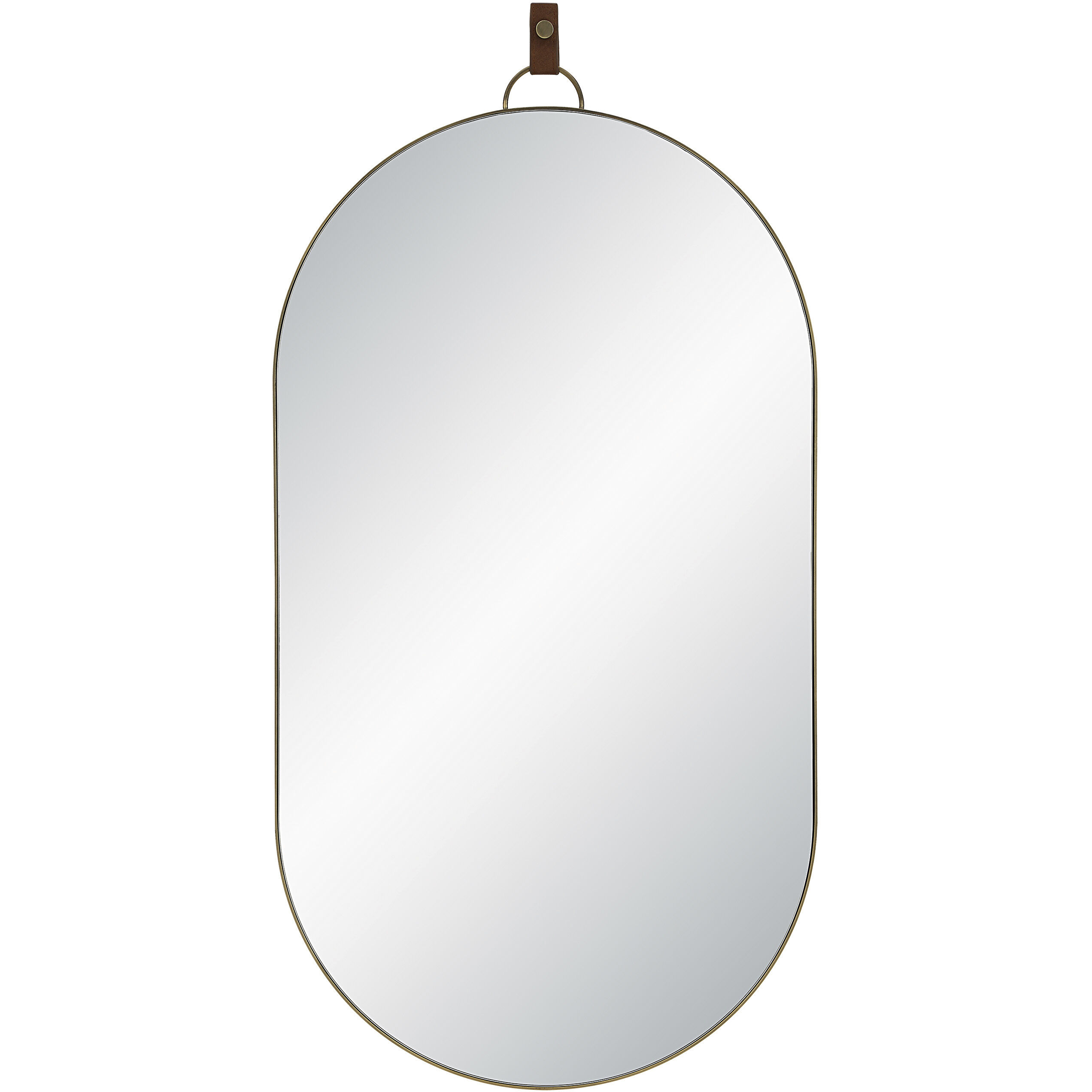 Hudson 39.75 X 20 inch Antique Brushed Brass Wall Mirror