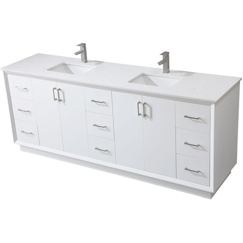 Hayes 84 X 22 X 35 inch White Vanity Sink Set