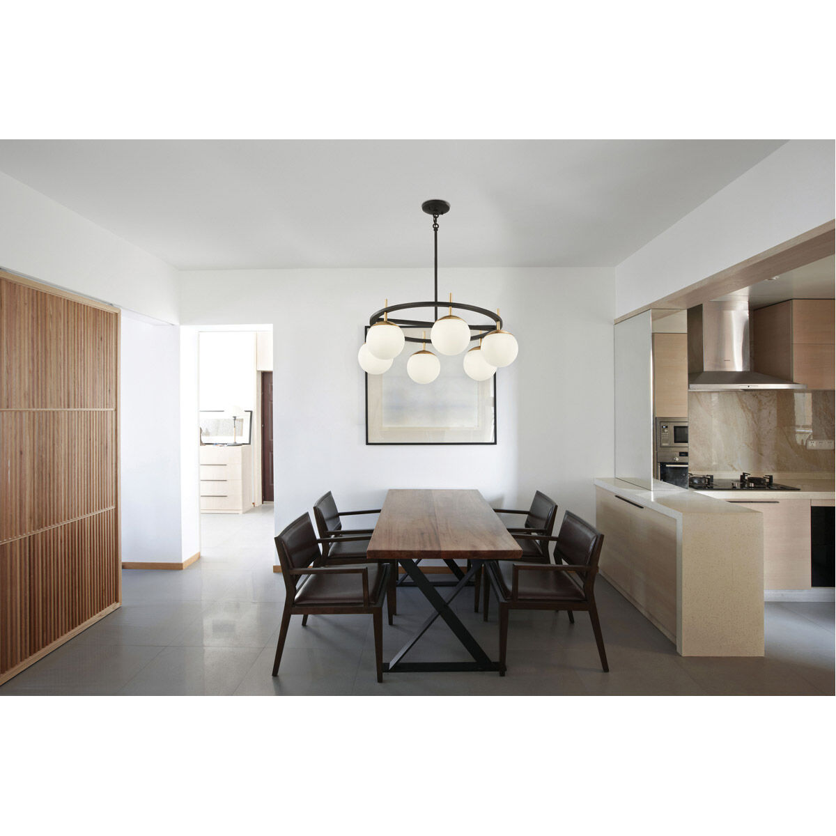 Alluria 6 Light 27 inch Weathered Black W/Autumn Gold Pendant Ceiling Light