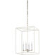 Bailey 4 Light 16 inch White/Cream and Silver Pendant Ceiling Light