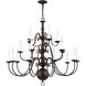 Williamsburgh 20 Light 36 inch Bronze Chandelier Ceiling Light