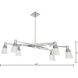 Carnival 6 Light 49.5 inch Polished Nickel Chandelier Ceiling Light