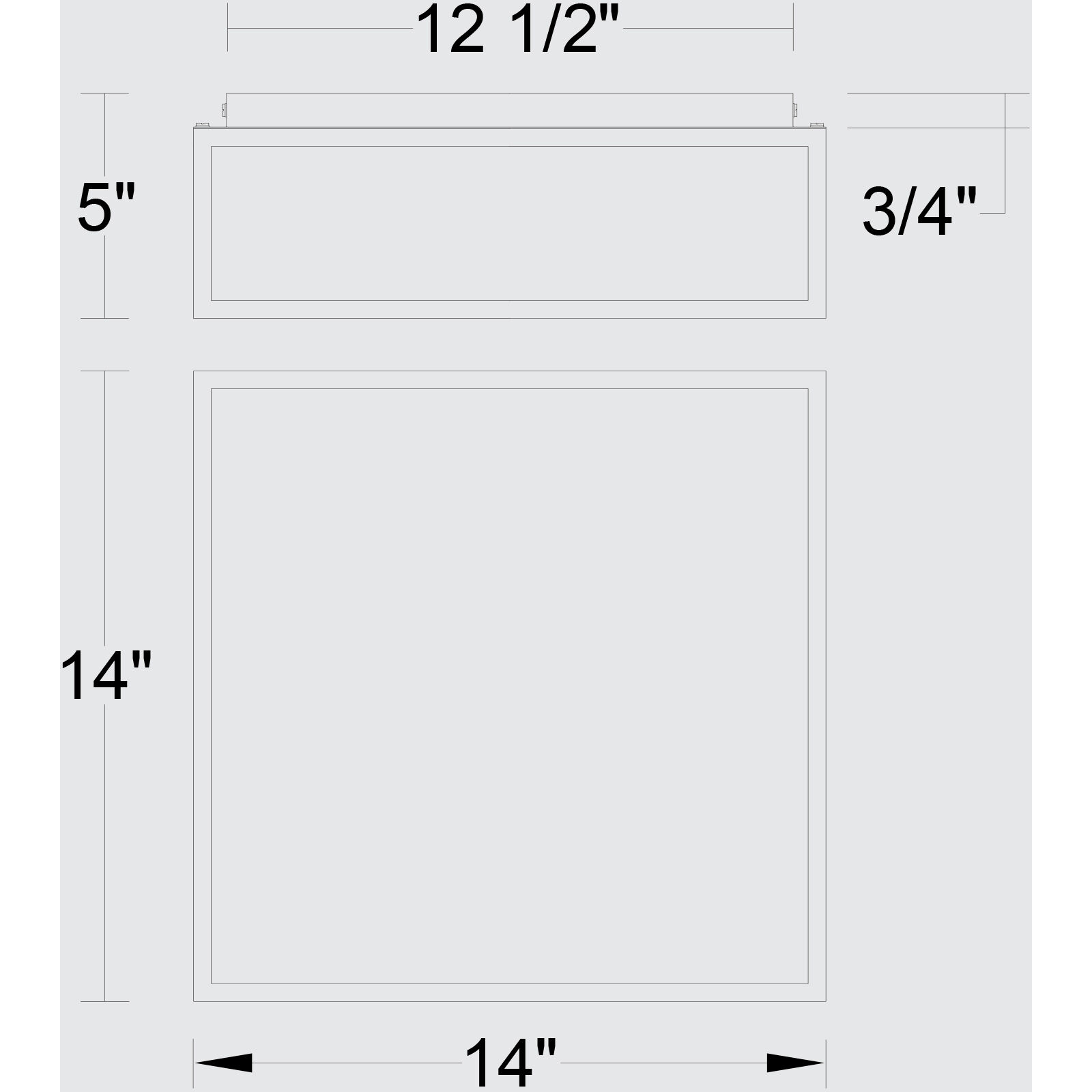 Panel Square LED 14 inch Sand Black Outdoor Flush Mount