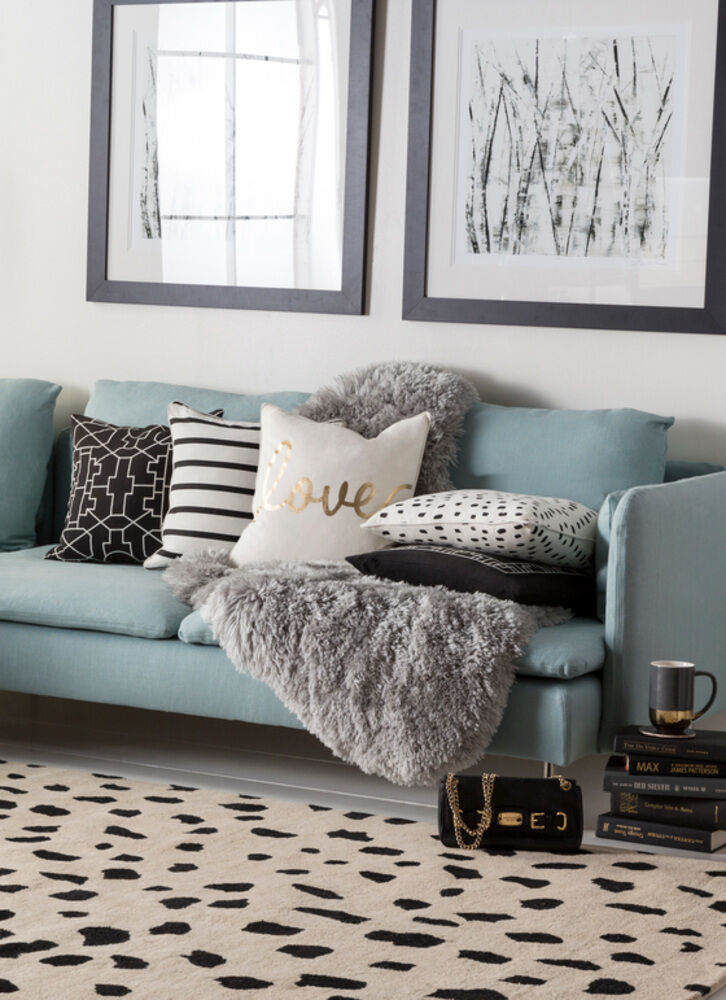 Glyph 18 X 18 inch Cream/Metallic - Gold Pillow Kit, Square