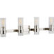 C&M by Chapman & Myers Geneva 4 Light 30 inch Polished Nickel Vanity Light Wall Light