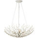 Shinju 4 Light 28.5 inch Contemporary Silver Leaf Bowl Chandelier Ceiling Light, Aviva Stanoff Collection