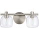 Valentina 2 Light 15 inch Brushed Nickel Vanity Light Wall Light