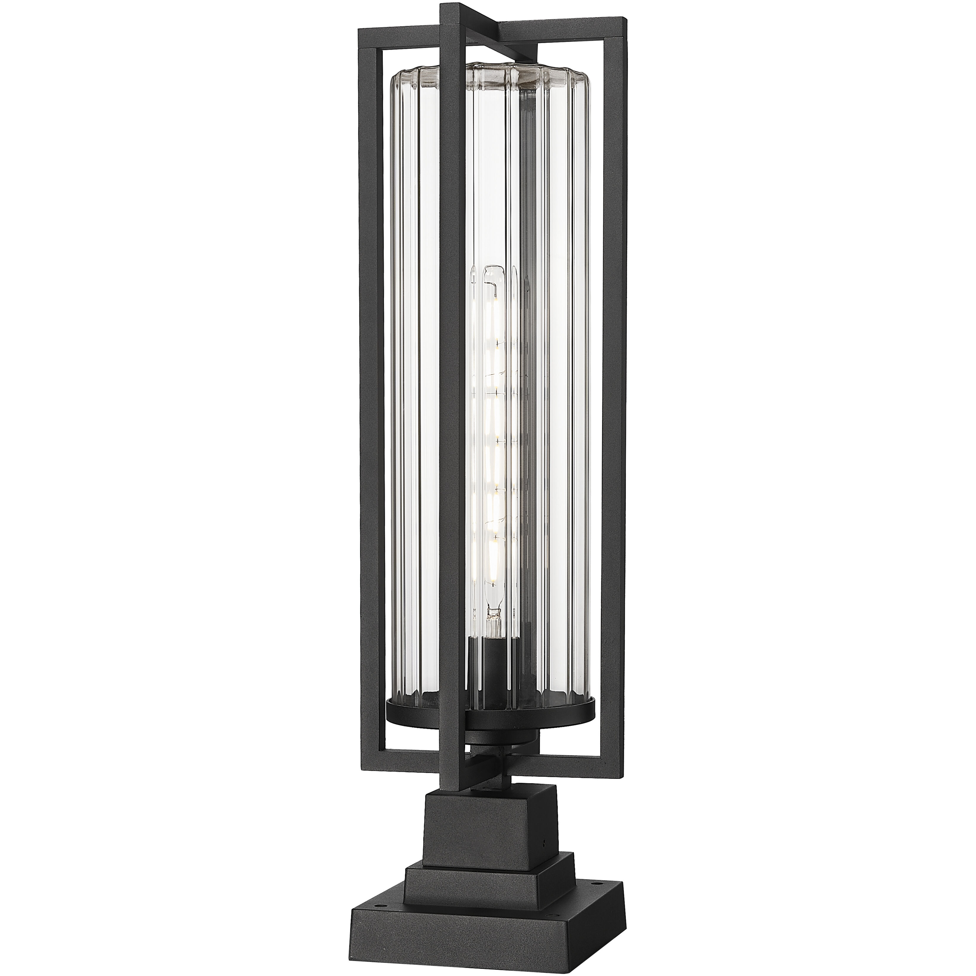 Aura 1 Light 15.25 inch Black Outdoor Pier Mounted Fixture in G9