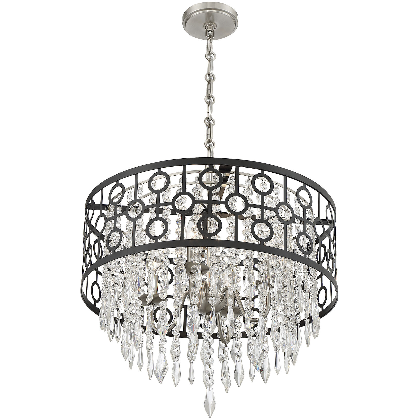 Rory 4 Light 21 inch Matte Black with Satin Nickel Pendant Ceiling Light