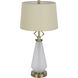 Carrizo 32 inch 100.00 watt Antique Brass and Frosted Glass Table Lamp Portable Light