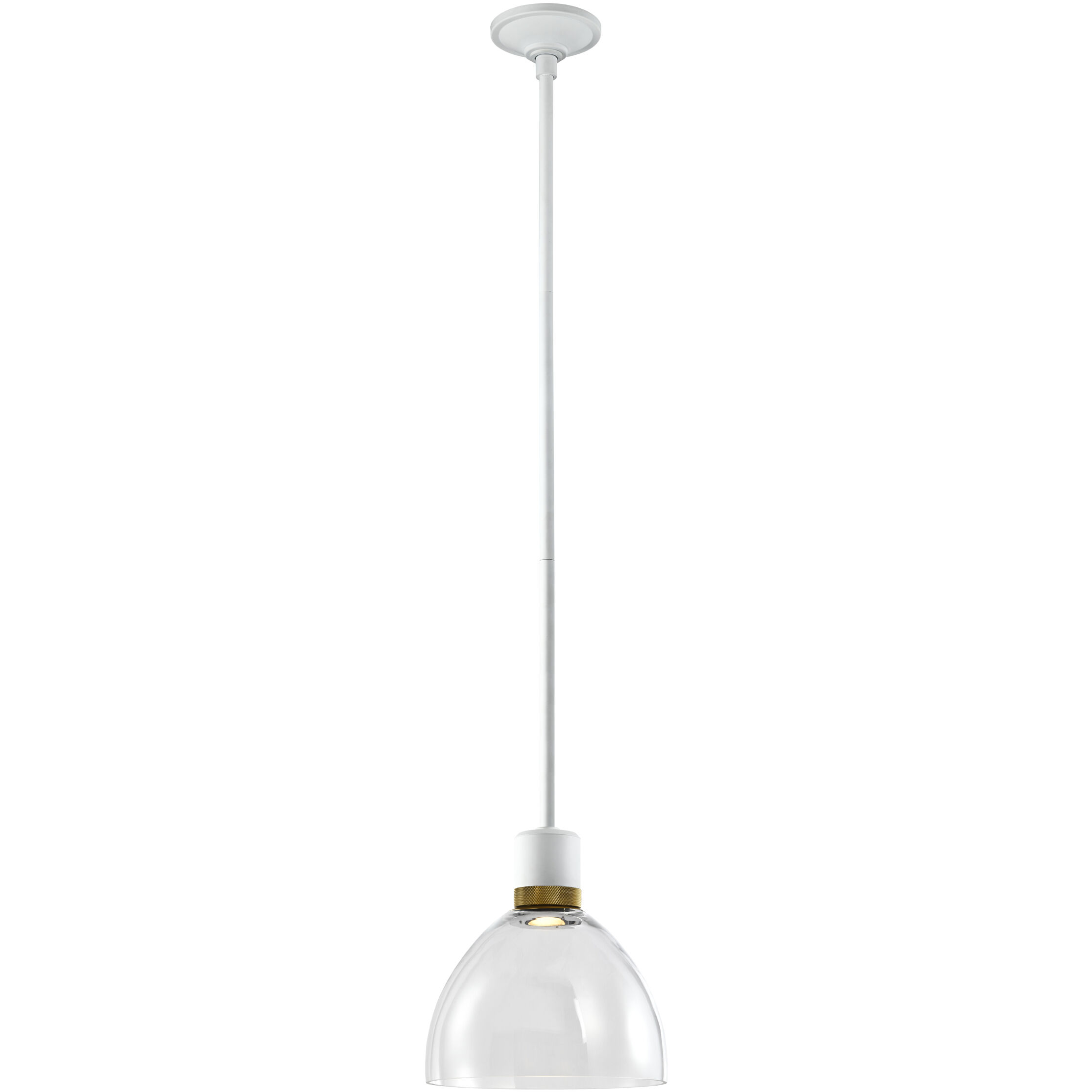 Zigrina 1 Light 10.25 inch Matte White with Aged Brass Pendant Ceiling Light