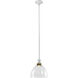 Zigrina 1 Light 10.25 inch Matte White with Aged Brass Pendant Ceiling Light