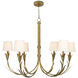 River Reed 6 Light 41 inch Gold Chandelier Ceiling Light, Small
