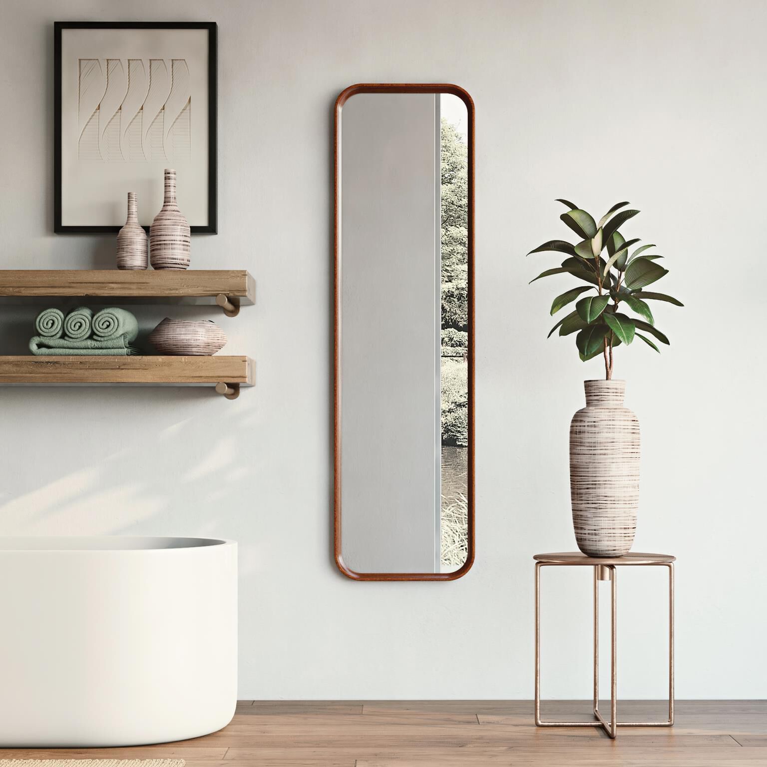 Reagan 64 X 17.5 inch Reddish Brown Mirror