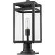 Nuri 1 Light 19.75 inch Black Outdoor Pier Mounted Fixture