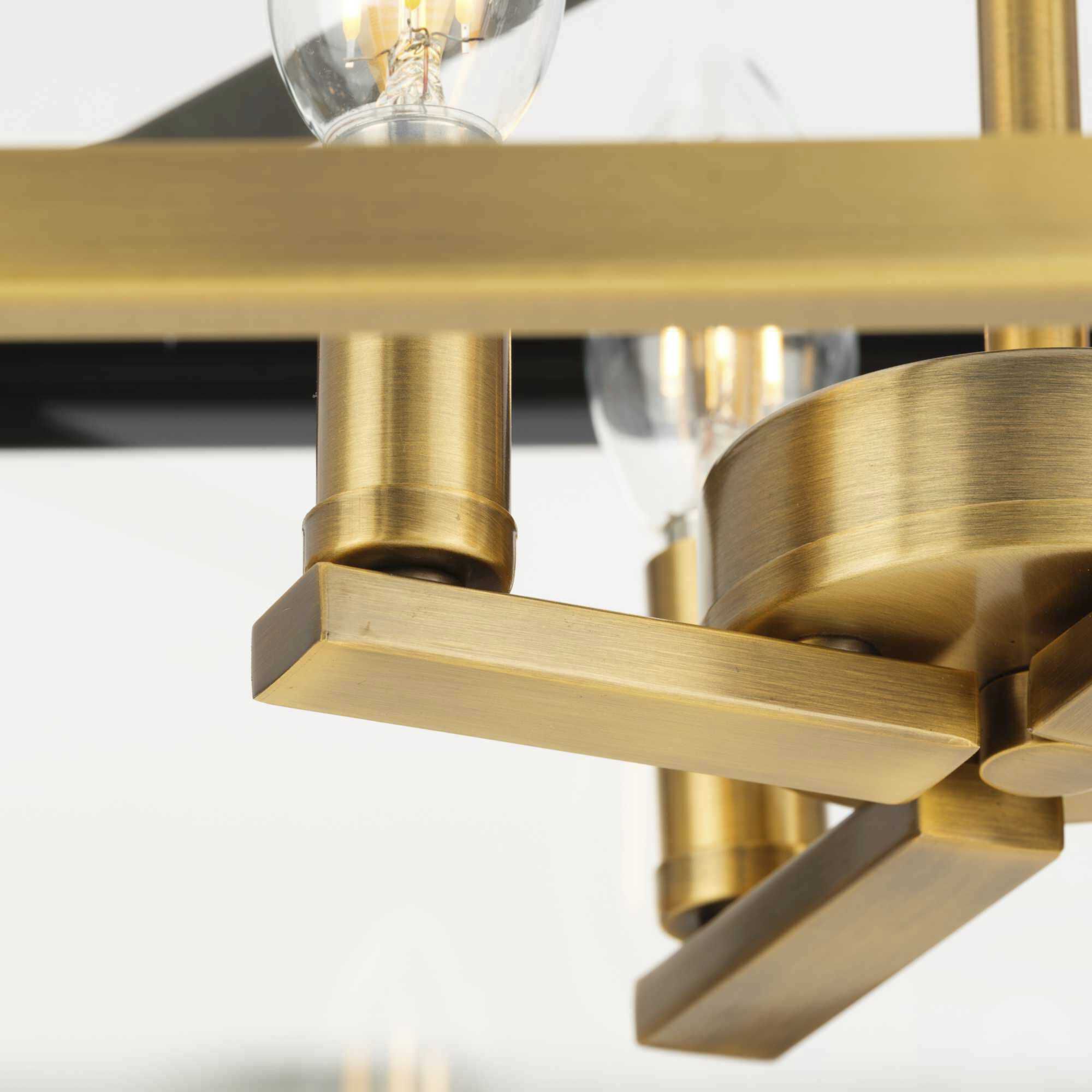 Hillcrest 4 Light 13 inch Vintage Brass Semi-Flush Mount Ceiling Light