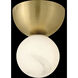Selene 1 Light 6 inch Lacquered Brass Semi-Flush Mount Ceiling Light
