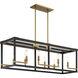 Union Estates 8 Light 40 inch Coal And Soft Brass Island Light Ceiling Light