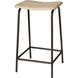 Bend 26 inch Matte Black and Bleached Mango Wood Counter Stool, Inline