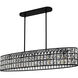 Gibson 5 Light 42 inch Matte Black Linear Chandelier Ceiling Light, Medium