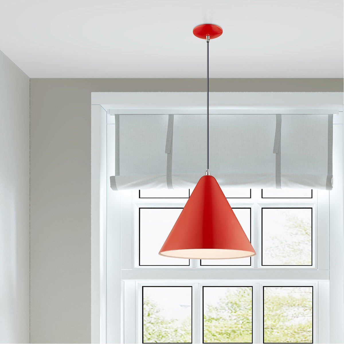 Allison 1 Light 14 inch Shiny Red Mini Pendant Ceiling Light