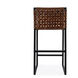 Urban Brown Woven Leather Bar Stool