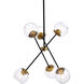 Axl 6 Light 24 inch Black and Brass Pendant Ceiling Light